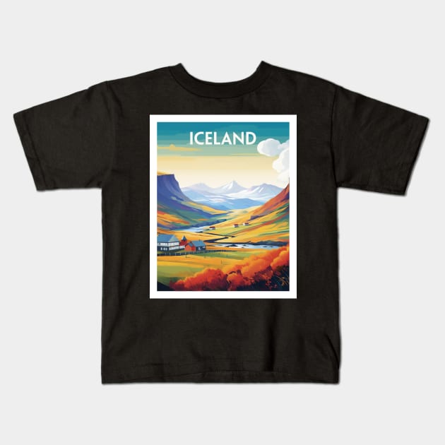 ICELAND Kids T-Shirt by MarkedArtPrints
